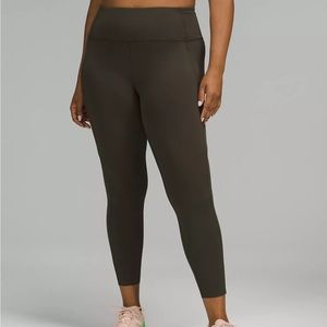 lululemon fast and free in dark olive 25”